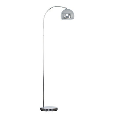 Valuelights Designer Style Chrome Stem Floor Lamp With Chrome Metal Dome Light Shade With Led Gls Bulb In Warm White - image 1
