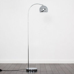 Valuelights Designer Style Chrome Stem Floor Lamp With Chrome Metal Dome Light Shade With Led Gls Bulb In Warm White - thumbnail 4