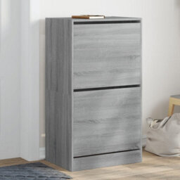 Berkfield Shoe Cabinet With 2 Flip-Drawers Grey Sonoma 60X42X108 Cm