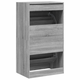 Berkfield Shoe Cabinet With 2 Flip-Drawers Grey Sonoma 60X42X108 Cm - thumbnail 8