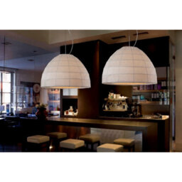 Luminosa Lighting Luminosa Domo Pendant 3 Light E27 Polished Chrome/black Fabric Shade - thumbnail 3