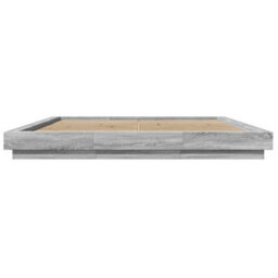 Berkfield Bed Frame With Led Lights Without Mattress Grey Sonoma 200X200Cm - thumbnail 5