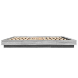 Berkfield Bed Frame With Led Lights Without Mattress Grey Sonoma 200X200Cm - thumbnail 6