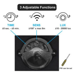 Long Life Lamps Company 12W Black Led Double Outdoor Wall With Pir Movement Sensor Stainless Steel Cool White Zlc366Bsen - thumbnail 6