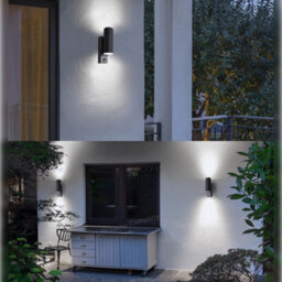 Long Life Lamps Company 12W Black Led Double Outdoor Wall With Pir Movement Sensor Stainless Steel Cool White Zlc366Bsen - thumbnail 8