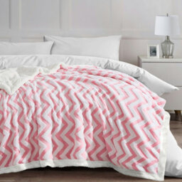 Velosso Luxury Sherpa Backed Jacquard Thermal Blanket, Soft Fleece Throw With Textured Weave For Sofa, Bed - 150Cm X 200Cm- Grey - thumbnail 2