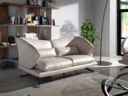 Angel Cerda Elegant Taupe Grey 2-Seater Sofa In Premium Leather - thumbnail 2