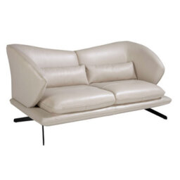 Angel Cerda Elegant Taupe Grey 2-Seater Sofa In Premium Leather - thumbnail 1