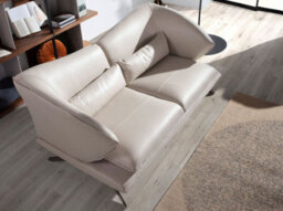Angel Cerda Elegant Taupe Grey 2-Seater Sofa In Premium Leather - thumbnail 5