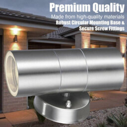 ATEK 6 Pack Silver Outside Up And Down Gu10 Wall Lights, Ip44 Waterproof Up Down Mains Power Stainless Steel Exterior Sconce - thumbnail 8