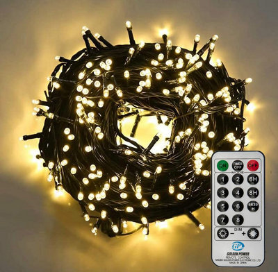 Shatchi 720 Led Outdoor Christmas Fairy Lights 29M Warm White Cluster String Lights With Remote - image 1