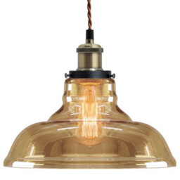 Long Life Lamps Company Vintage Glass Bowl Pendant Light Shade Smoked Antique Brass M0083