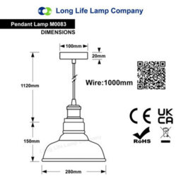Long Life Lamps Company Vintage Glass Bowl Pendant Light Shade Smoked Antique Brass M0083 - thumbnail 2