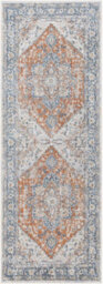 Livabliss Lillian-Washable Blue Brown Traditional Vintage Boho Living Dining Rug 80 X 220 Cm Easy Care, Non Shedding - thumbnail 1