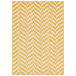 Furniturebox Uk Chevron Yellow & Cream Rug 160X230 - thumbnail 2