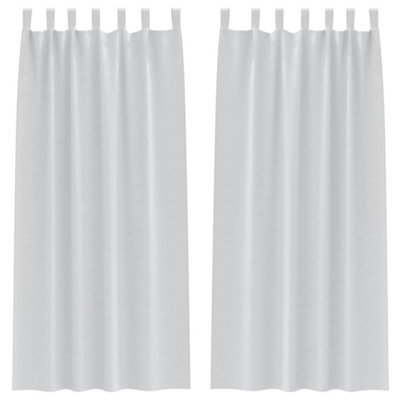 Berkfield Modern Curtains With Curtains 2 Pcs Pale Grey 260 X 140 Cm Polyester - image 1