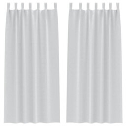 Berkfield Modern Curtains With Curtains 2 Pcs Pale Grey 260 X 140 Cm Polyester