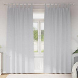 Berkfield Modern Curtains With Curtains 2 Pcs Pale Grey 260 X 140 Cm Polyester - thumbnail 2