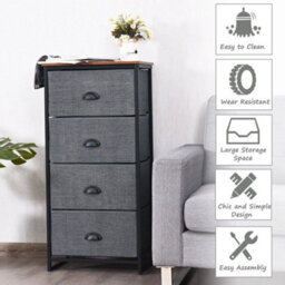 Chest Of Drawers With 4 Drawers Home Metal Frame Storage Organiser Unit - thumbnail 3