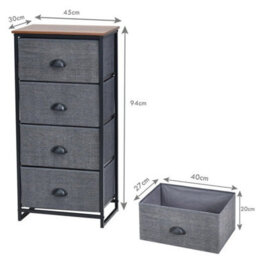 Chest Of Drawers With 4 Drawers Home Metal Frame Storage Organiser Unit - thumbnail 2