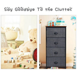 Chest Of Drawers With 4 Drawers Home Metal Frame Storage Organiser Unit - thumbnail 5