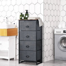 Chest Of Drawers With 4 Drawers Home Metal Frame Storage Organiser Unit - thumbnail 6