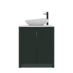 Royal Bathrooms Avenza 600mm Deep Moss Green Floor Standing Bathroom Vanity Unit 2 Door With Nova Basin - thumbnail 6