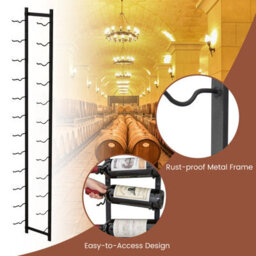 Costway Wall Mounted Wine Rack Hanging Metal Wine Display Rack For 12 Bottles - thumbnail 8