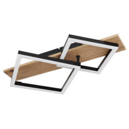 Luminosa Lighting Luminosa Beatrix Integrated Led Semi Flush Ceiling Light Matt Black Twin Square Led 3000K - thumbnail 2