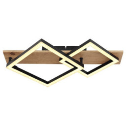 Luminosa Lighting Luminosa Beatrix Integrated Led Semi Flush Ceiling Light Matt Black Twin Square Led 3000K - thumbnail 3