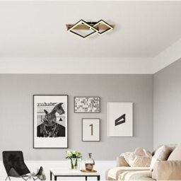 Luminosa Lighting Luminosa Beatrix Integrated Led Semi Flush Ceiling Light Matt Black Twin Square Led 3000K - thumbnail 5