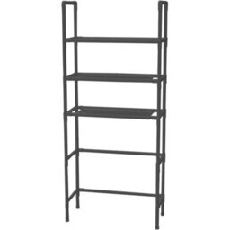Black 3 Tier Over Toilet Storage Rack Bathroom Washing Machine Shelf - thumbnail 1