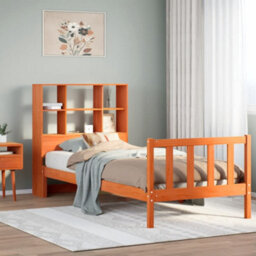 Berkfield Bookcase Bed Without Mattress Wax Brown 100X200 Cm Solid Wood Pine - thumbnail 1