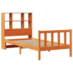 Berkfield Bookcase Bed Without Mattress Wax Brown 100X200 Cm Solid Wood Pine - thumbnail 3