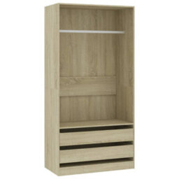 Vidaxl Wardrobe Sonoma Oak 100X50X200 Cm Engineered Wood - thumbnail 2