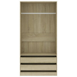 Vidaxl Wardrobe Sonoma Oak 100X50X200 Cm Engineered Wood - thumbnail 3