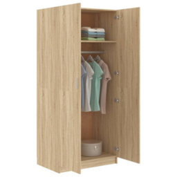 Vidaxl Wardrobe Sonoma Oak 80X52X180 Cm Engineered Wood - thumbnail 4