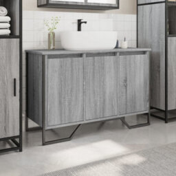 Berkfield Bathroom Sink Cabinet Grey Sonoma 91X35X60 Cm Engineered Wood - thumbnail 3