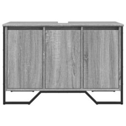 Berkfield Bathroom Sink Cabinet Grey Sonoma 91X35X60 Cm Engineered Wood - thumbnail 4