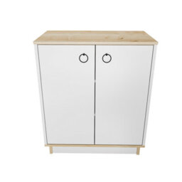Decorotika Nuanse Door Cabinet Accent Chest White And Sapphire-Oak - thumbnail 7