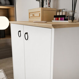 Decorotika Nuanse Door Cabinet Accent Chest White And Sapphire-Oak - thumbnail 4