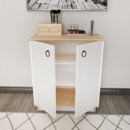 Decorotika Nuanse Door Cabinet Accent Chest White And Sapphire-Oak - thumbnail 5