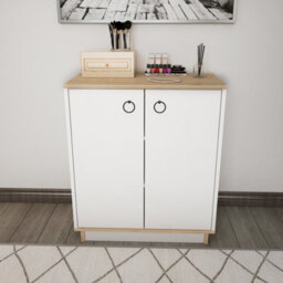 Decorotika Nuanse Door Cabinet Accent Chest White And Sapphire-Oak - thumbnail 2