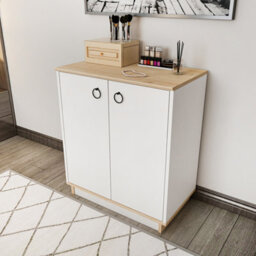 Decorotika Nuanse Door Cabinet Accent Chest White And Sapphire-Oak - thumbnail 3