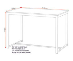 Seconique Lincoln Dining Table And 2 Bench Set Stone Effect And Black - thumbnail 9