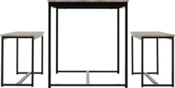 Seconique Lincoln Dining Table And 2 Bench Set Stone Effect And Black - thumbnail 5