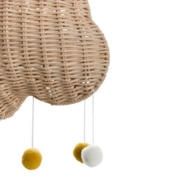 Beliani Cloud Pendant Lamp - Handwoven Natural Rattan Shade, Soft Warm Glow, Boho Kids Bedroom Ceiling Light, Large W33 X D13 X H180Cm - thumbnail 5