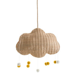Beliani Cloud Pendant Lamp - Handwoven Natural Rattan Shade, Soft Warm Glow, Boho Kids Bedroom Ceiling Light, Large W33 X D13 X H180Cm - thumbnail 4