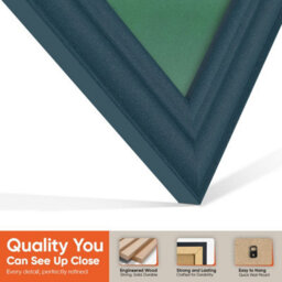 "30X17"" Navy Blue Classic Vinyl Record Frame With Emerald Mount For 12 Inch Lp Album Cover & Disc - Ak Frames" - thumbnail 3