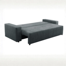 Sofa Bed With Storage  Wooden Legs Polyurethane Foam Wave Springs Upholstered Living Room Sofa Blue - thumbnail 3